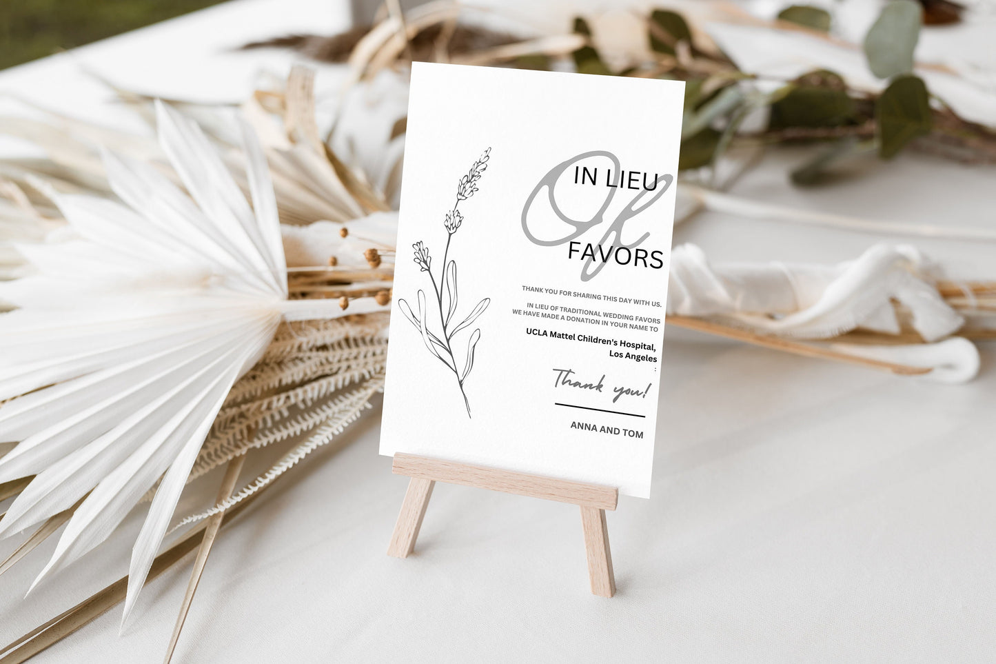 In Lieu of Favors Sign Template, Minimalist Favors Sign, In Lieu of Favours Sign, Modern In Lieu of Favors Sign Template, Minimal, wedding