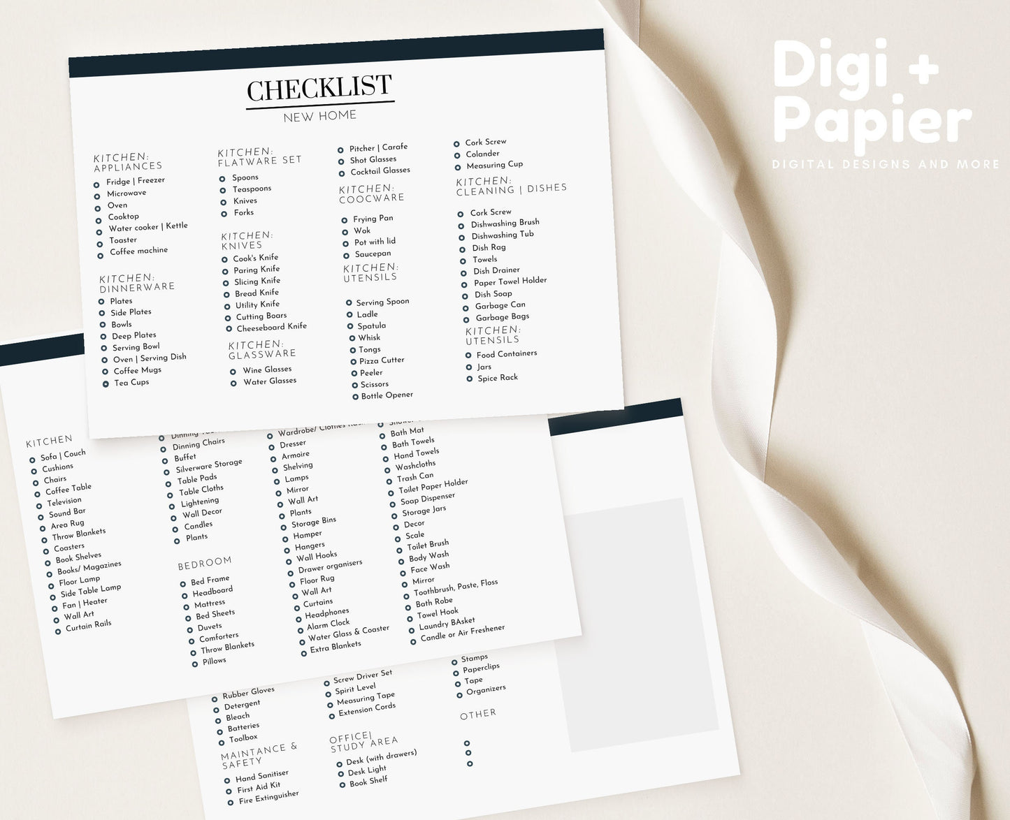 Real Estate Moving Checklist, realtor moving guide, New Home Essentials Checklist, Room by Room Household Items, Instant Download, moving