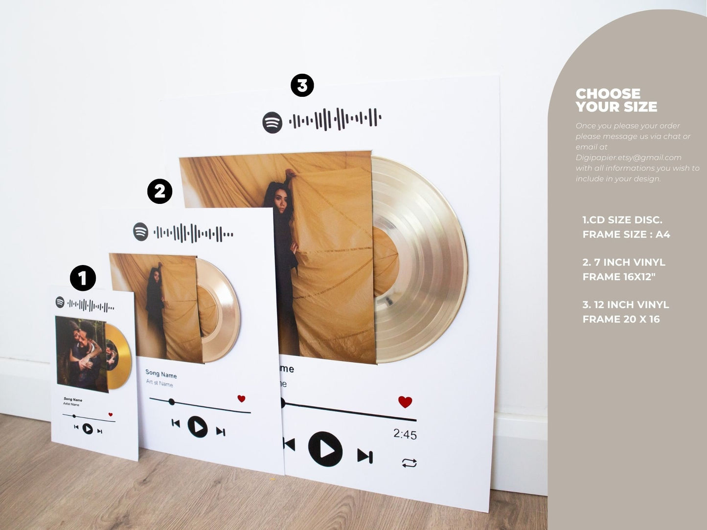 Music And Song Album Cover Plaque ,Personalised Vinyl Record for 50th Anniversary Gift , Vinyl Record Decor for 1st Anniversary Gift For Her