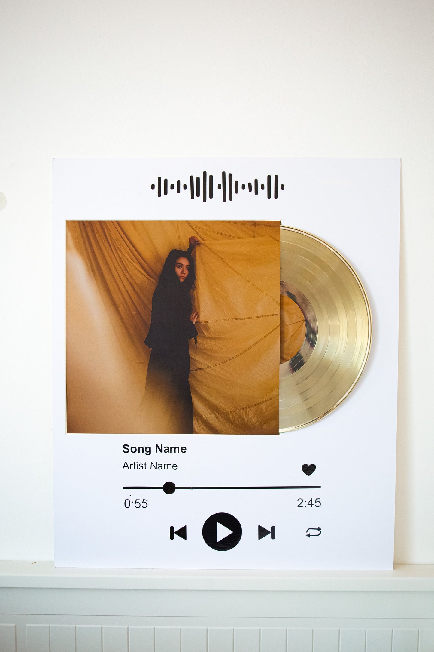 Any Playlist | Anniversary Gift | Music Plaque Frame | Personalised Song Plaque | Vinyl Record Frame| Custom Award Plaque | streaming Goal