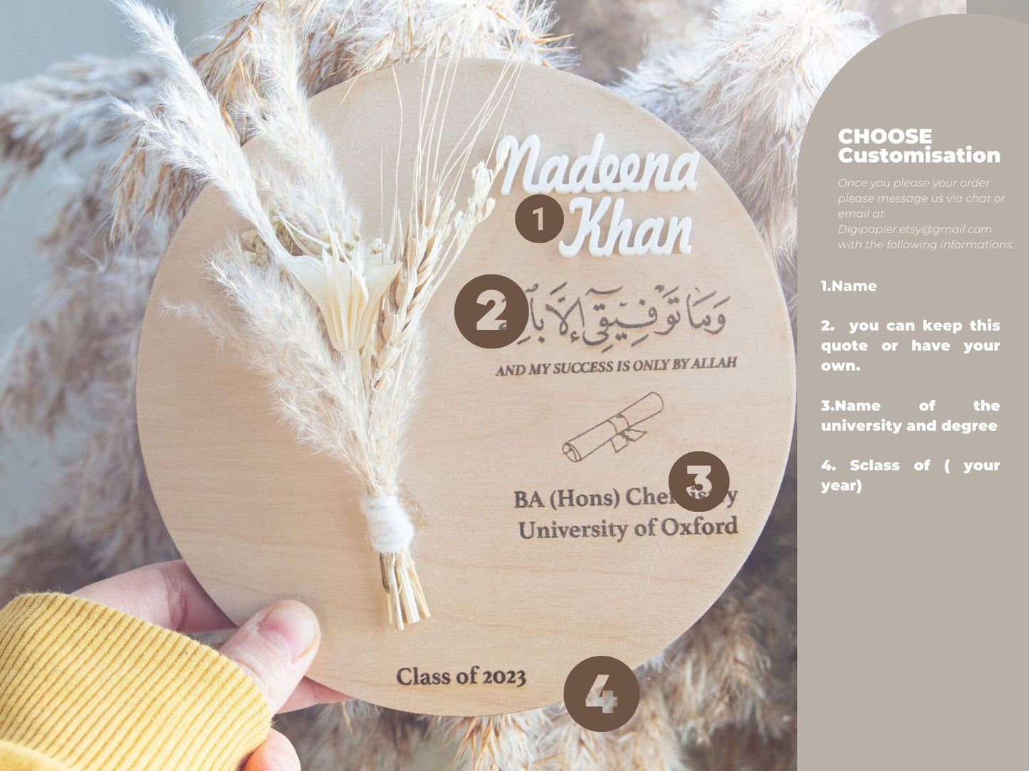 Muslim Graduation Gift | Gift for her | Muslim Graduation Gift For Her | Personalised Islamic Graduation Plaque | Any YEAR Congratulations