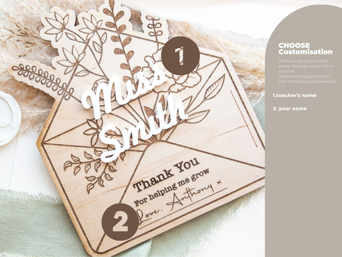 Thank You For Helping Me Grow Teacher Gift | Personalised Teacher Gift | School Leaving Gift For Teacher | Personalised Teacher Bag |