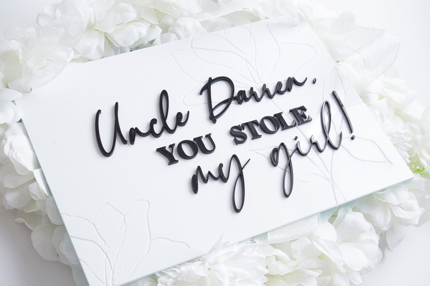 Personalised Here Comes Your Bride Wedding | Banner Sign | Page Boy Sign | Flower Girl Sign | Uncle, Daddy | Wedding Aisle Decor