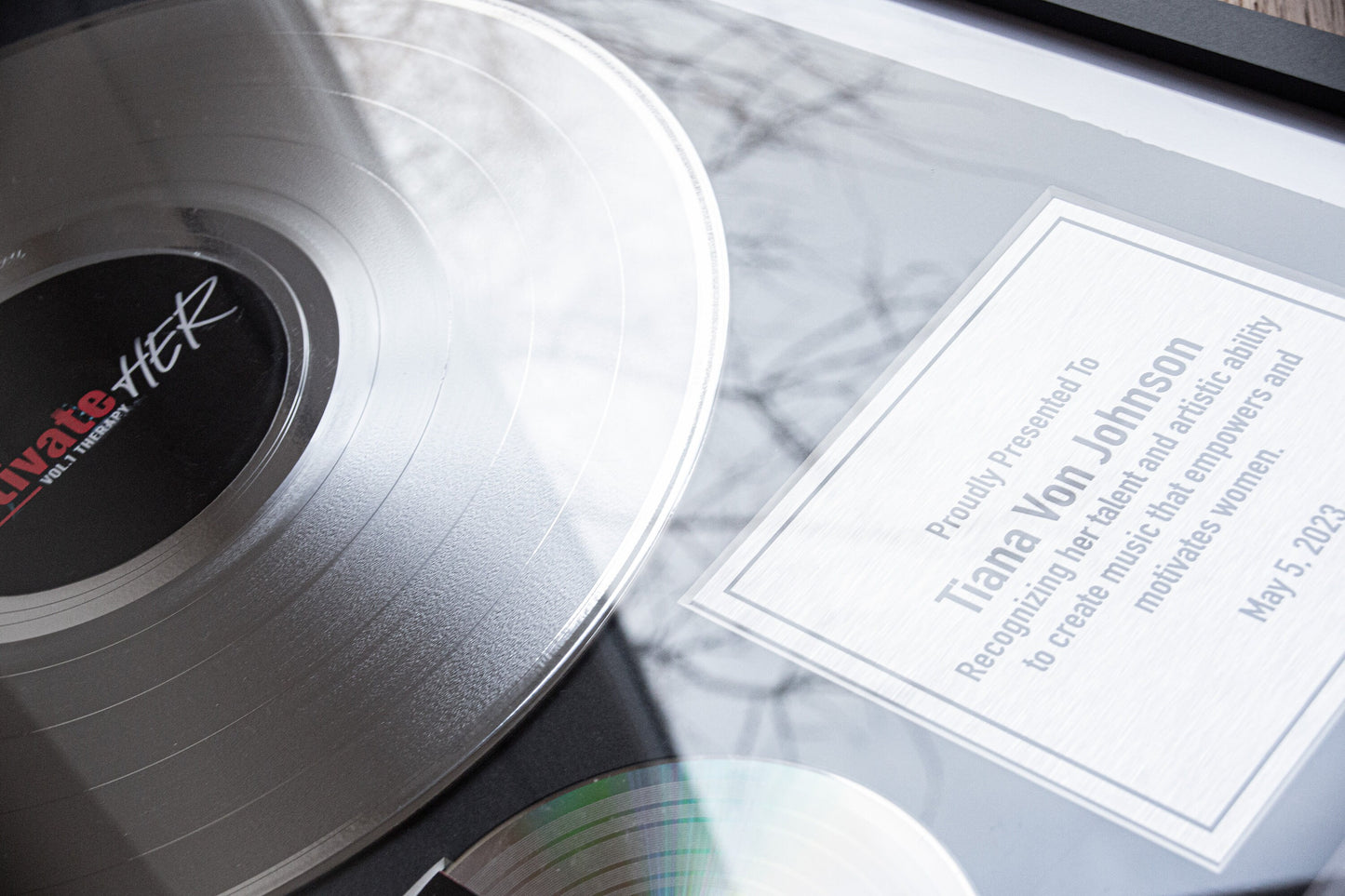 Gold Vinyl Record , 10 Year Anniversary Gift for Husband , Custom Vinyl Record , Custom Plaque for Music Lovers , Vinyl Record for Memorial