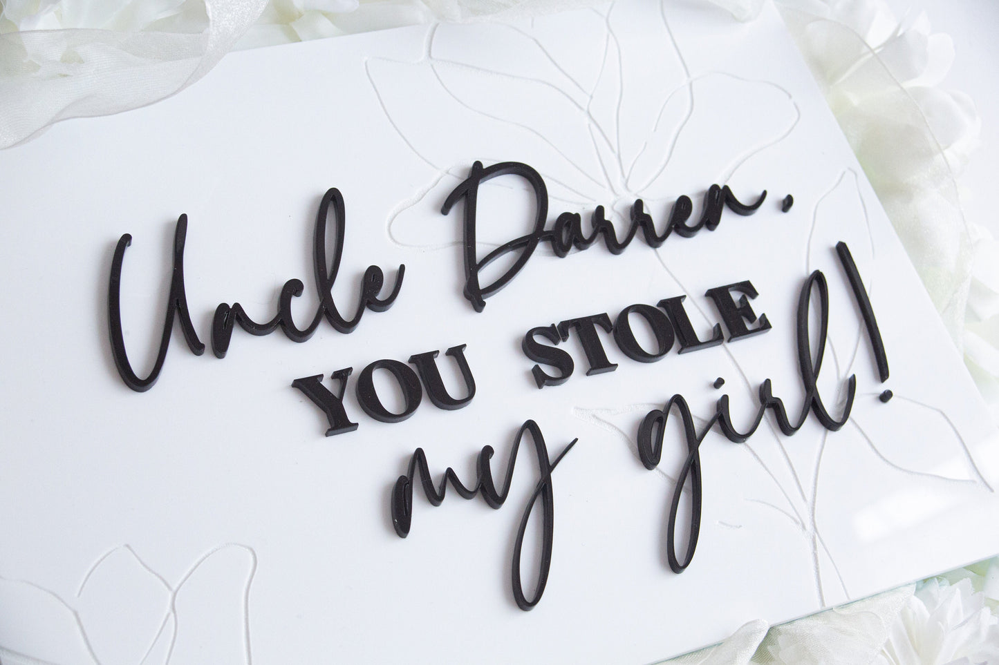 Personalised Here Comes Your Bride Wedding | Banner Sign | Page Boy Sign | Flower Girl Sign | Uncle, Daddy | Wedding Aisle Decor