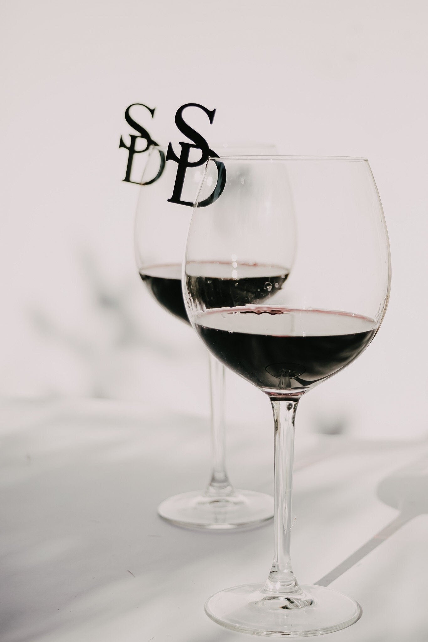Initials Wedding Glass Tag | Glass Markers | Drink Topper | Birthday Decor | Drink Charm | Bachelorette Party | Drink Tag | Hen Do |