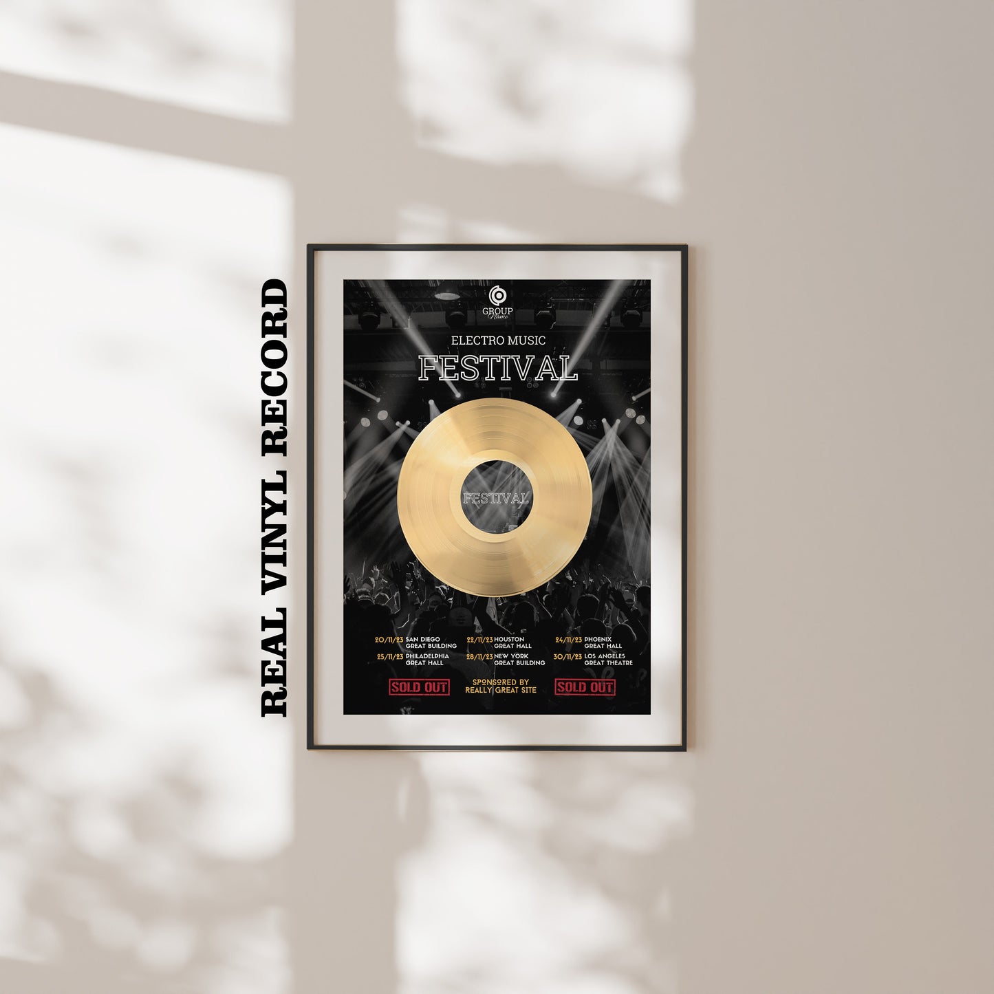 Custom Gold Vinyl Frame | Touring Award | Large Event Award | Engraved Award | Company Award| Event Memorial | Succes Award | Manger Gift