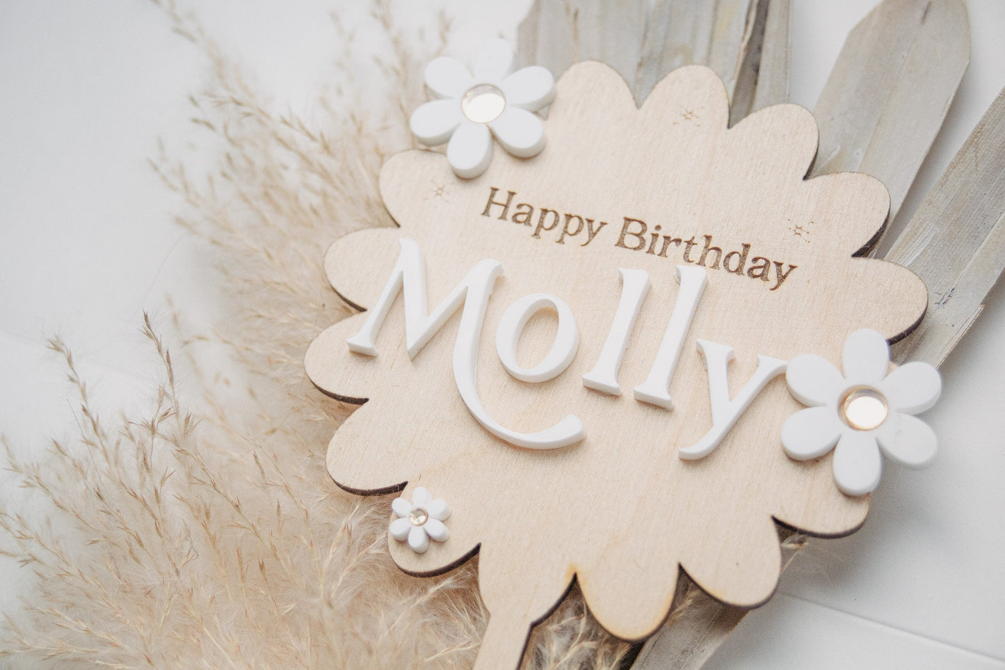 Daisy Cake Topper Flower | Daisy Birthday Party Decor | Retro Cake Topper | Hippie | Flower Power | Name Cake Topper | boho Cake Topper