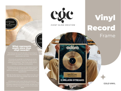 Gold Vinyl Record , 10 Year Anniversary Gift for Husband ,  Custom Vinyl Record , Custom Plaque for Music Lovers , Vinyl Record for Memorial