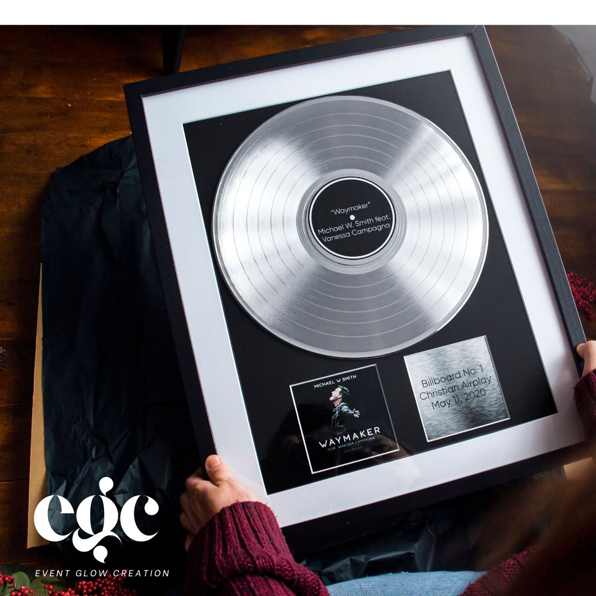 Platinum Vinyl Frame | Music Wall Art Song Lyrics Print Music | Personalized Gift For Him  Music Lover Gift For Men Birthday Gift For Dad