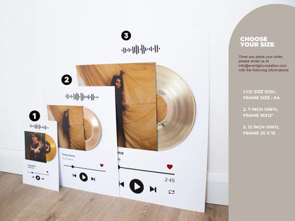 Any Playlist | Anniversary Gift | Music Plaque Frame | Personalised Song Plaque | Vinyl Record Frame| Custom Award Plaque | streaming Goal