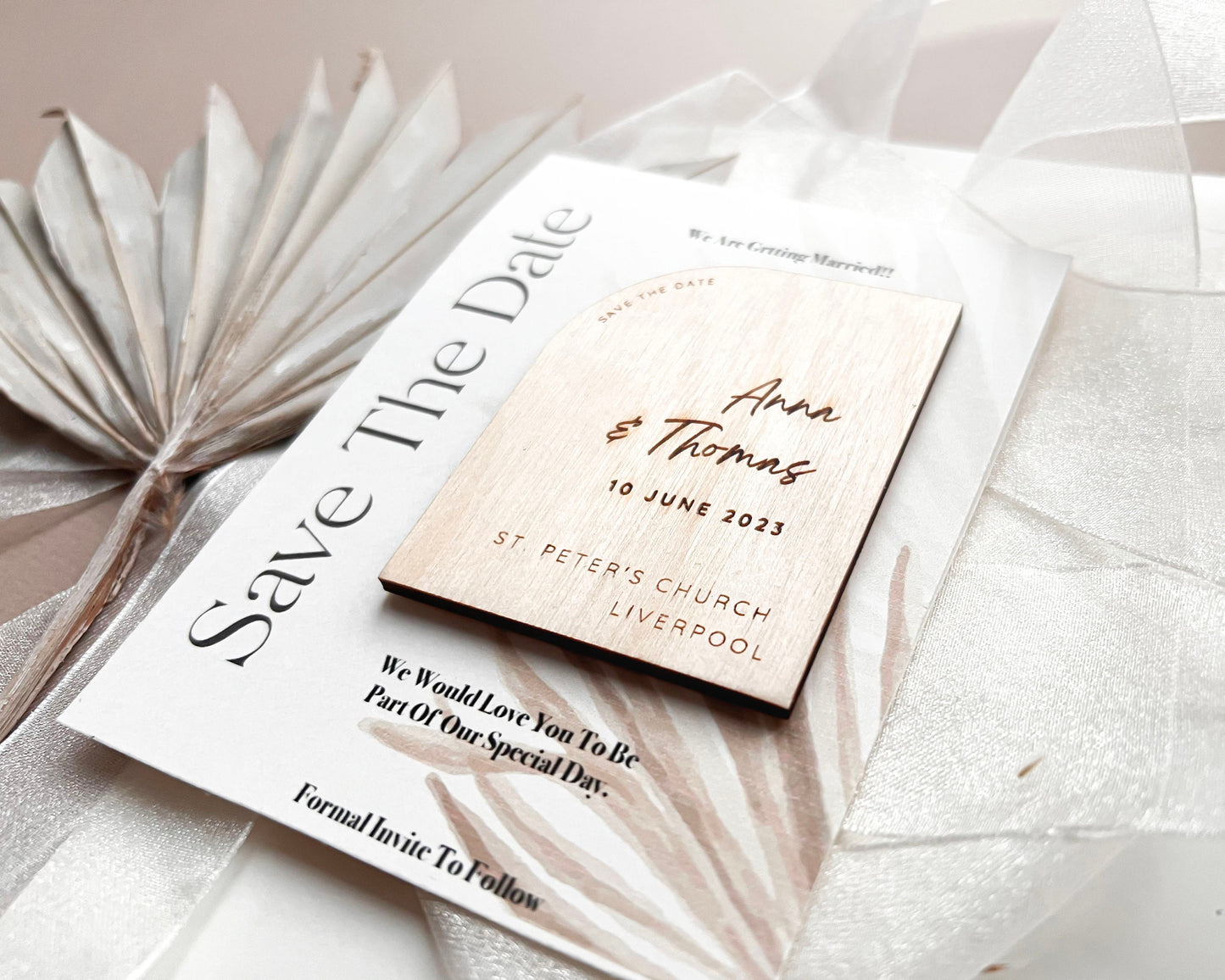 Boho Wedding Invitation , Luxury wedding save the date cards , Wooden save the date , wedding magnet , rustic wedding, Fridge Magnets love