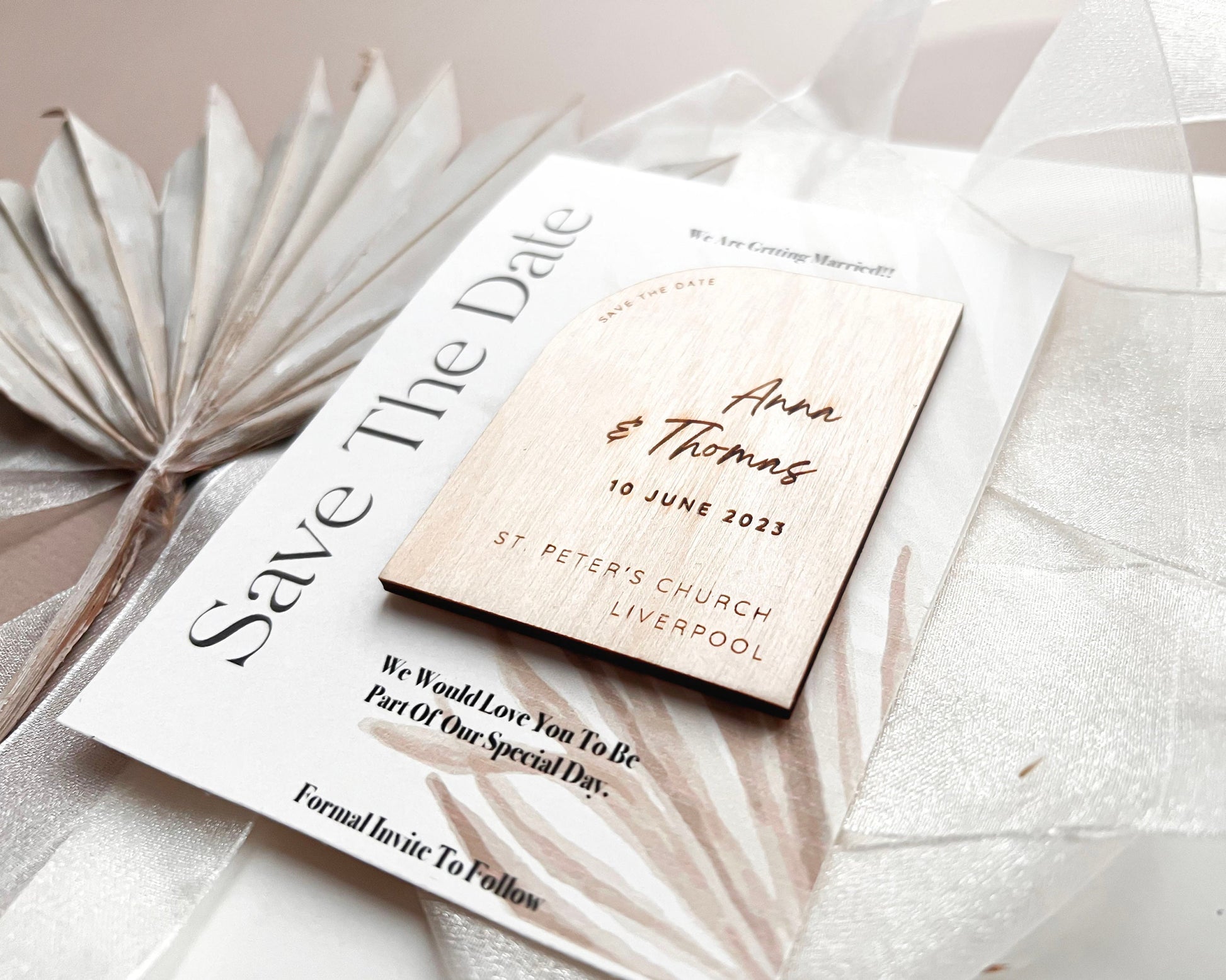 Boho Wedding Invitation , Luxury wedding save the date cards , Wooden save the date , wedding magnet , rustic wedding, Fridge Magnets love