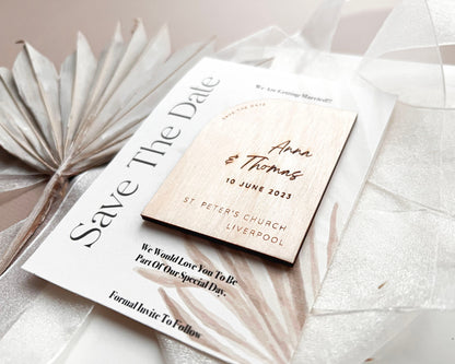 Boho Wedding Invitation , Luxury wedding save the date cards , Wooden save the date , wedding magnet , rustic wedding, Fridge Magnets love