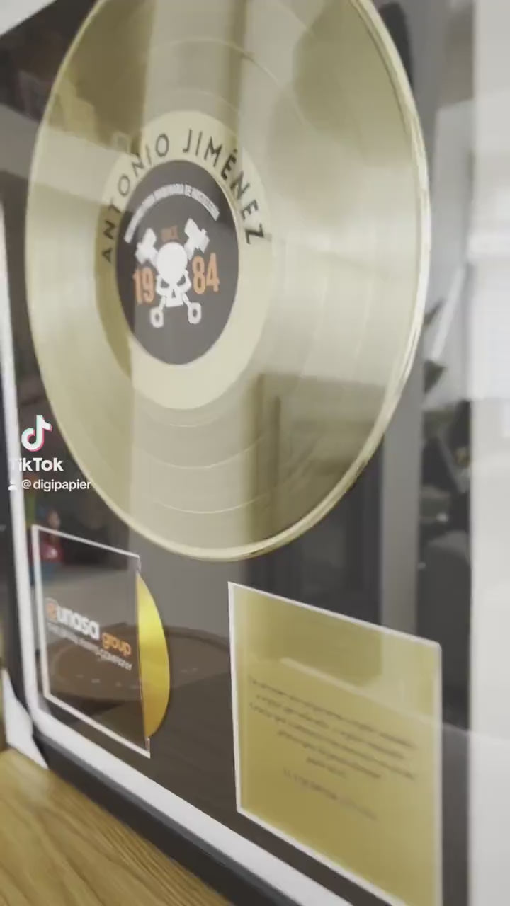 Gold Vinyl Record , 10 Year Anniversary Gift for Husband ,  Custom Vinyl Record , Custom Plaque for Music Lovers , Vinyl Record for Memorial