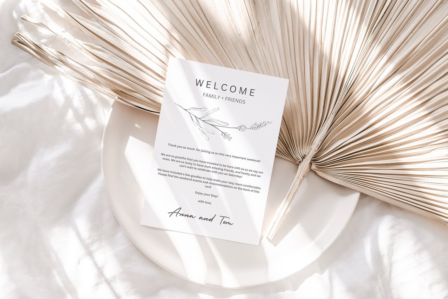 Modern Wedding Schedule  Wedding Welcome Bag Note & Timeline, Wedding Weekend Timeline, Wedding Order of Events Template, Minimalist