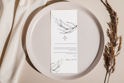 Minimalist Thank You Place Card, Thank You Napkin Note, Printable Thank You, Place Setting Thank You, Editable, Wedding Table, long Ceremony