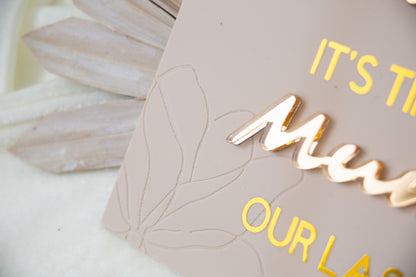 Daddy time to give mummy our last name, Daddy here comes mummy, Luxury Acrylic , Pageboy , Personalised Wedding Sign , Ring Bearer Sign
