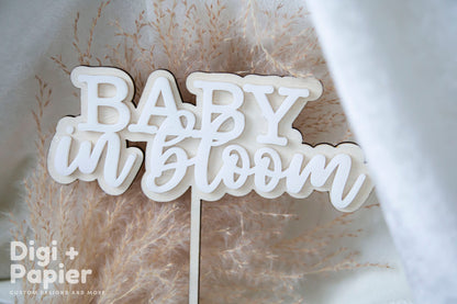 Pregnancy Reveal,Announcement,Wooden,Laser Cut ,Baby shower cake sign,Babyshower,Baby in Bloom,Cake Topper,gender reveal,babe shower acrylic