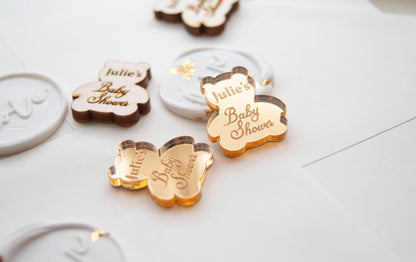 Custom Baby Shower Table Decorations | Gender Reveal | New Arrival Party | Confetti | Wooden Baby Shower Confetti | Baby Shower Tableware