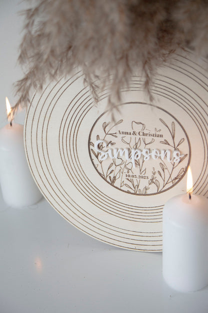Guest Book Alternative, Wedding Decor, Wedding Guest Book, Round Wedding Wood Sign | Wedding Guestbook , First Dance Song engraved LP record