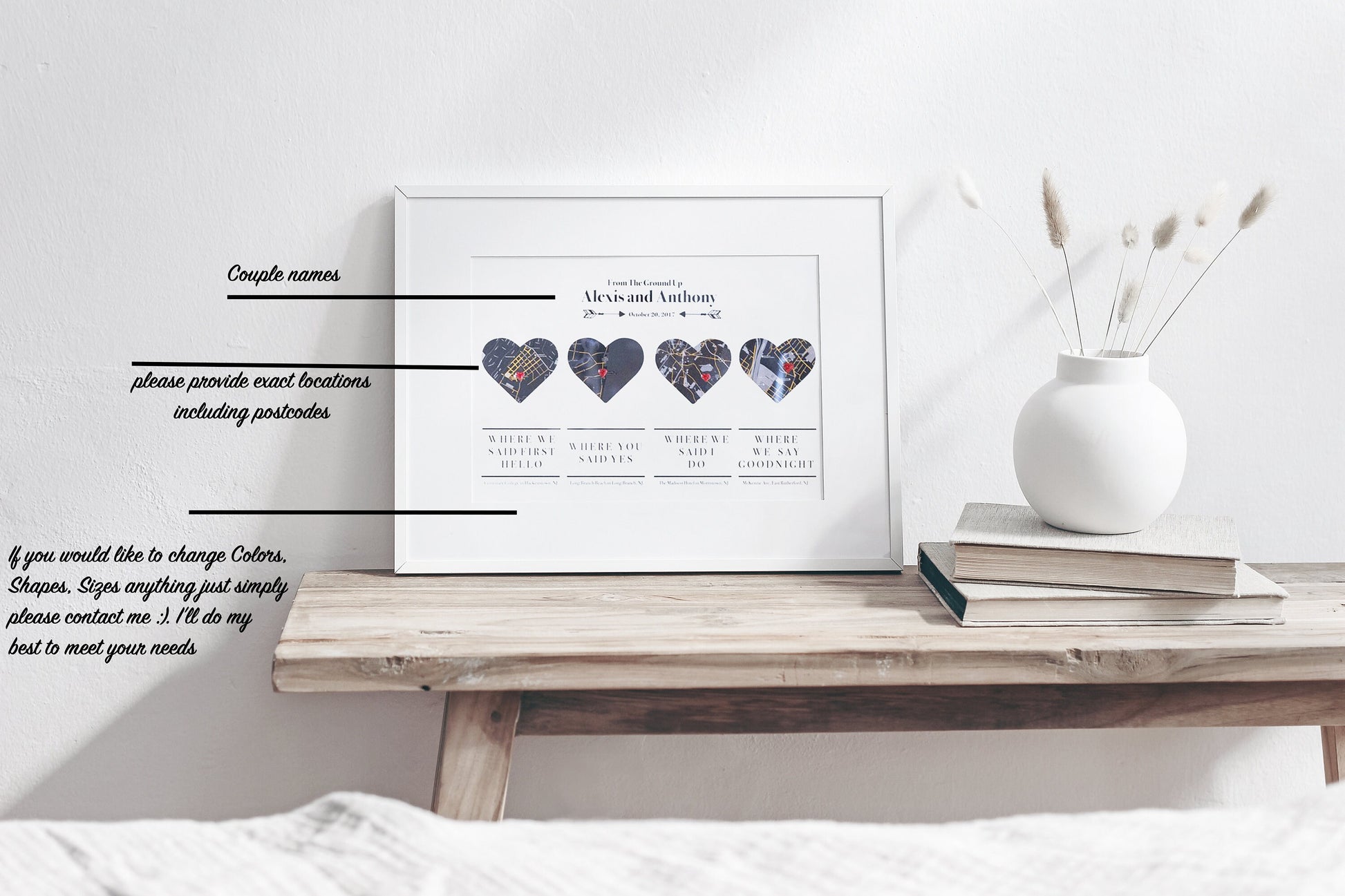 Custom Map Print, Engagement Gift For Couple, Coordinates fame, Location Print, Anniversary Print, Met Engaged Married, Personalised Map