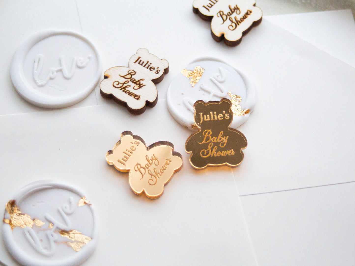Custom Baby Shower Table Decorations | Gender Reveal | New Arrival Party | Confetti | Wooden Baby Shower Confetti | Baby Shower Tableware