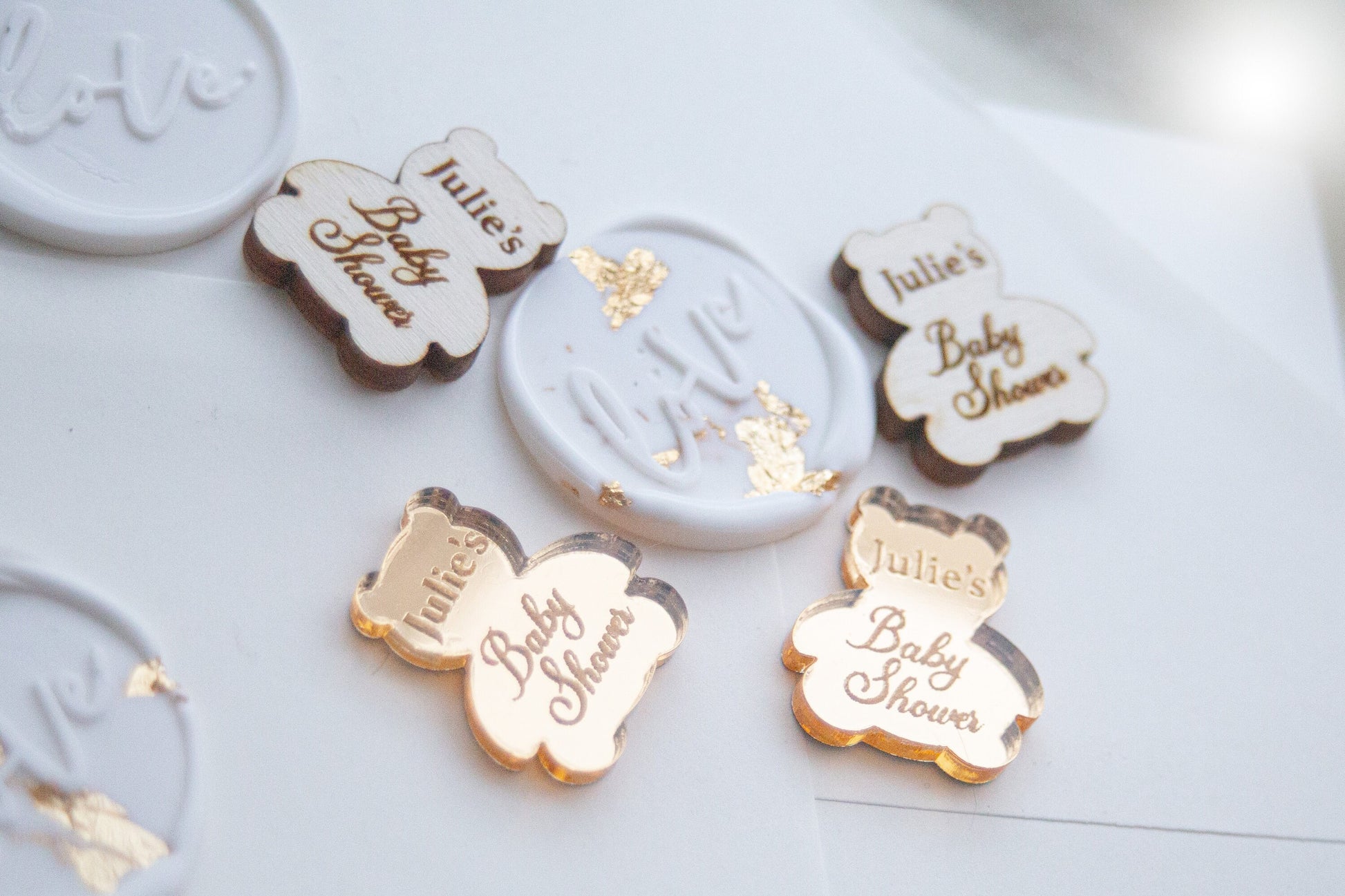 Custom Baby Shower Table Decorations | Gender Reveal | New Arrival Party | Confetti | Wooden Baby Shower Confetti | Baby Shower Tableware