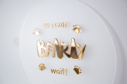 We Can Bearly Wait | Boy Shower Invitation | Bear Balloon Baby Shower Sign |  Gender Neutral Baby Shower | Bear Theme Baby Shower | Acrylic