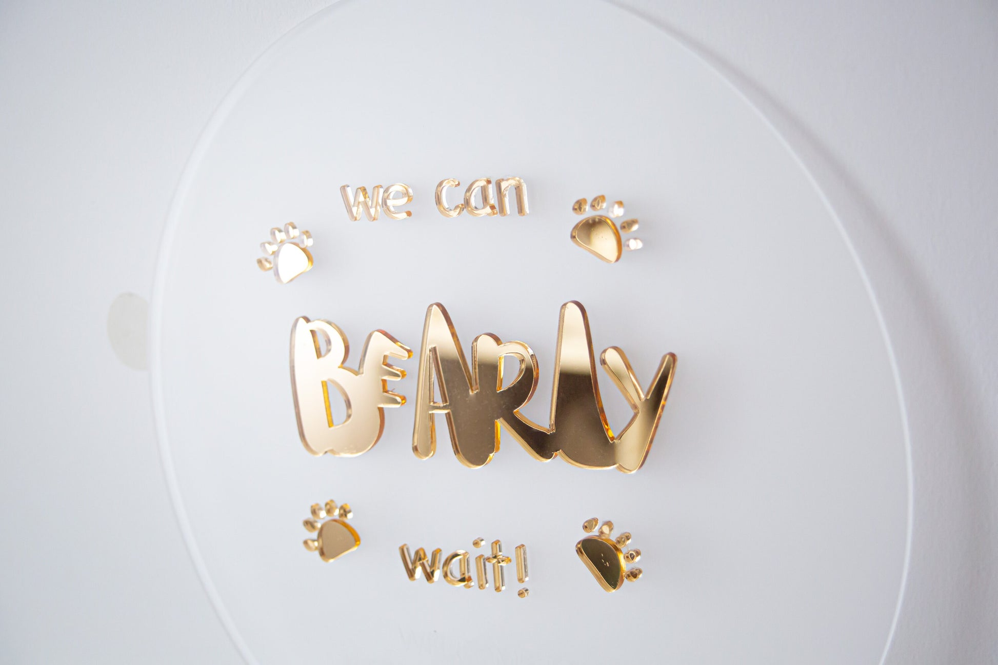 We Can Bearly Wait | Boy Shower Invitation | Bear Balloon Baby Shower Sign | Gender Neutral Baby Shower | Bear Theme Baby Shower | Acrylic