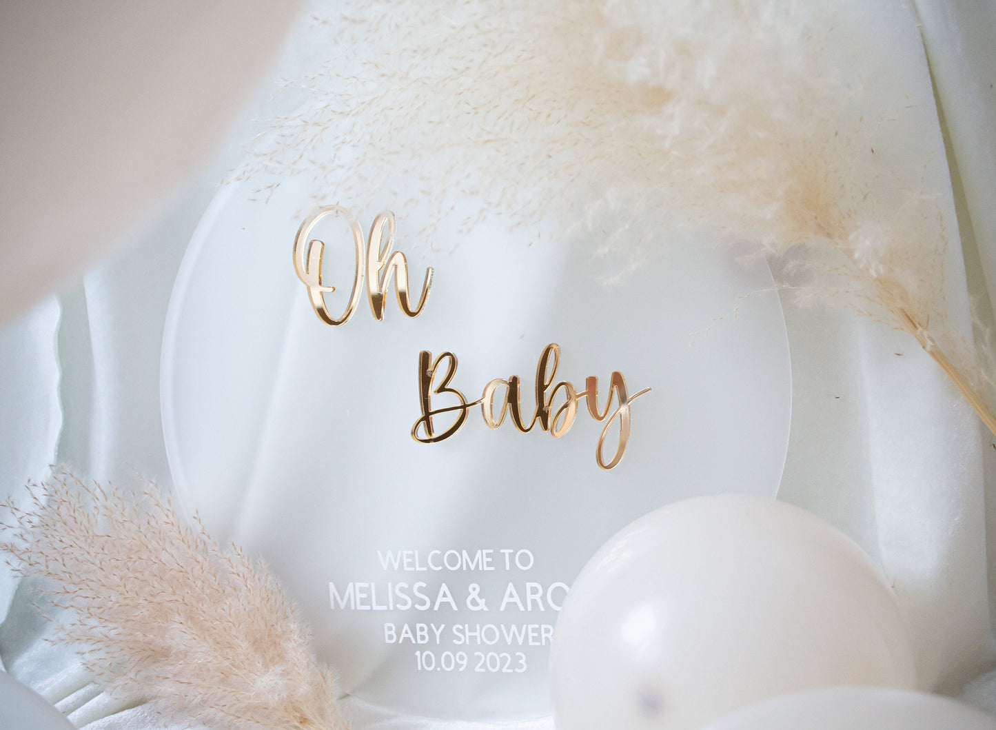 Welcome Sign | Oh Baby | Baby Announcement | Frosted Acrylic | Baby Shower Decor | Mum To Be Gift | Boho Personalised Sign | oh baby sign