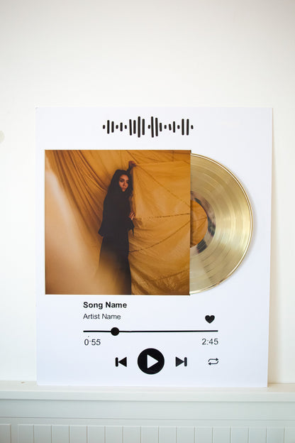 Any Playlist | Anniversary Gift | Music Plaque Frame | Personalised Song Plaque | Vinyl Record Frame| Custom Award Plaque | streaming Goal