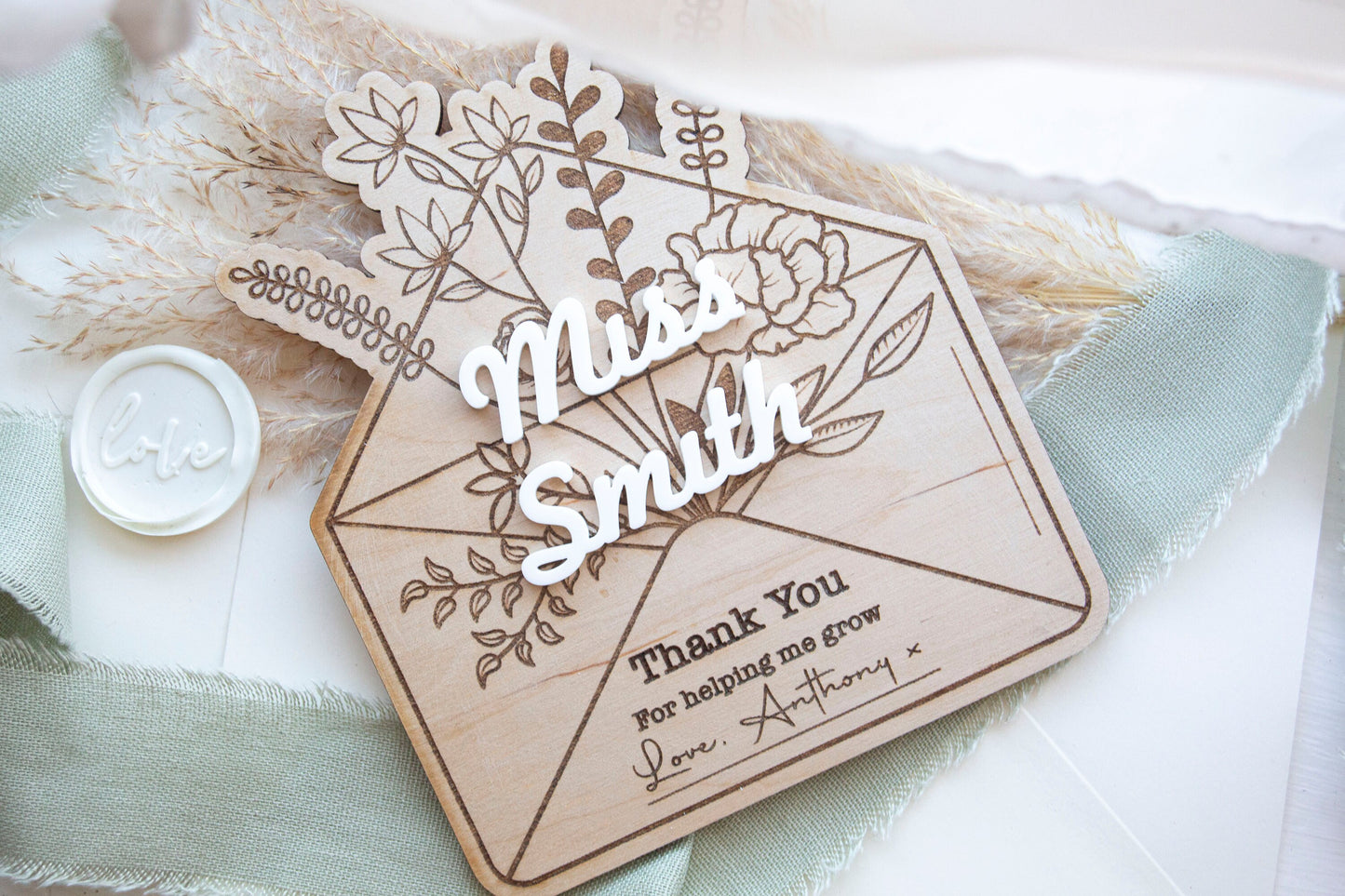 Thank You For Helping Me Grow Teacher Gift | Personalised Teacher Gift | School Leaving Gift For Teacher | Personalised Teacher Bag |