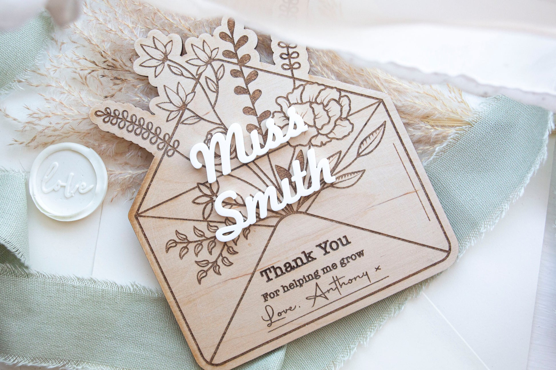 Thank You For Helping Me Grow Teacher Gift | Personalised Teacher Gift | School Leaving Gift For Teacher | Personalised Teacher Bag |