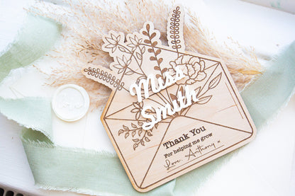 Thank You For Helping Me Grow Teacher Gift | Personalised Teacher Gift | School Leaving Gift For Teacher | Personalised Teacher Bag |