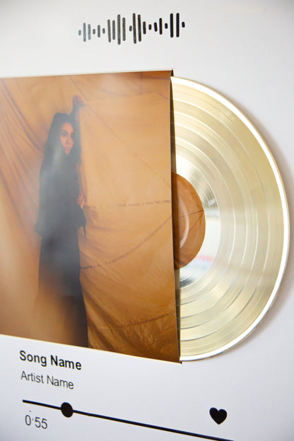 Any Playlist | Anniversary Gift | Music Plaque Frame | Personalised Song Plaque | Vinyl Record Frame| Custom Award Plaque | streaming Goal