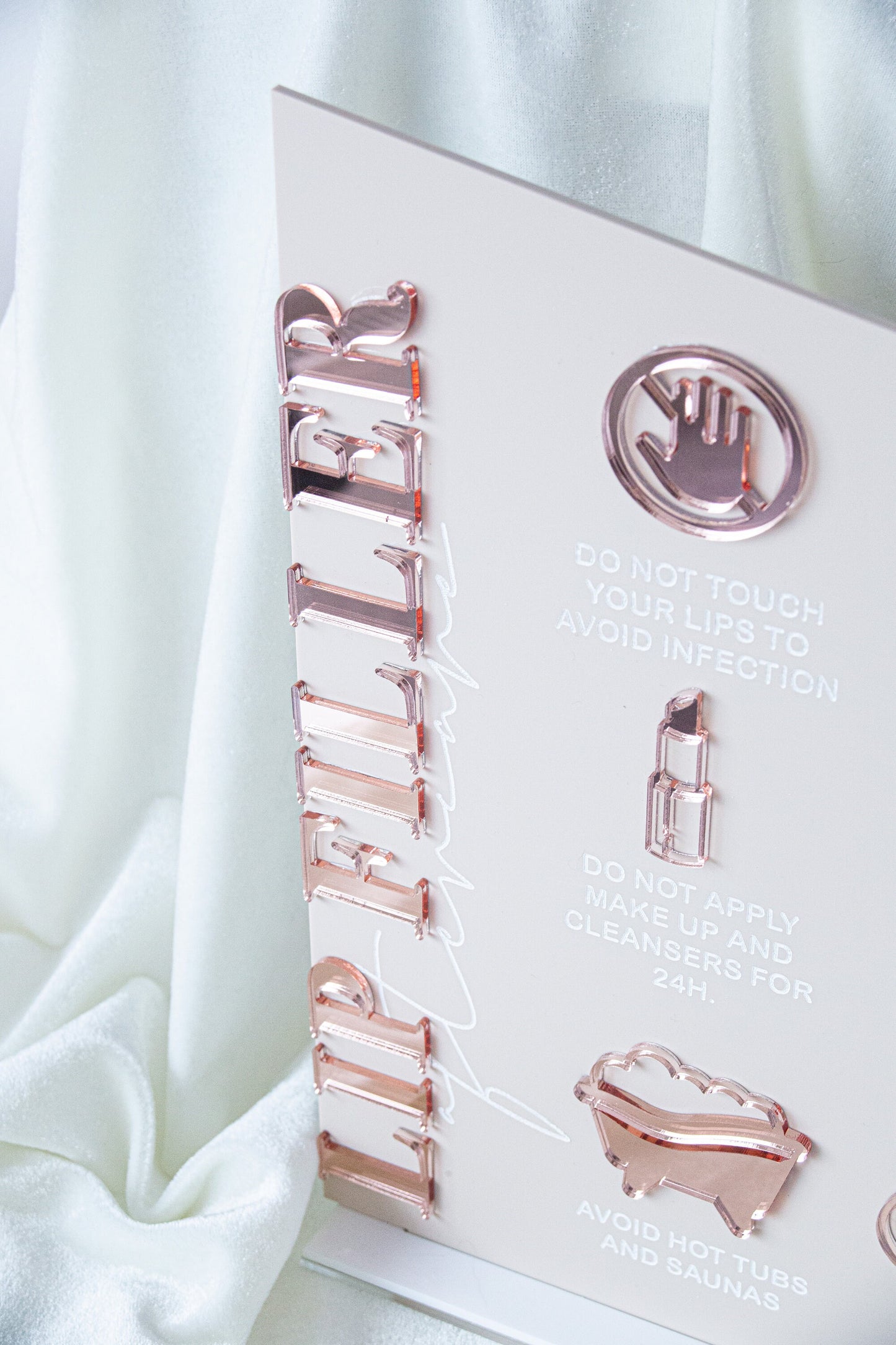 Aesthetic Beauty Aftercare Sign | Filler Injection Injectables Nurse | Salon Decor | Aesthetics Clinic | Lips Sign | Acrylic A3 Wall Sign