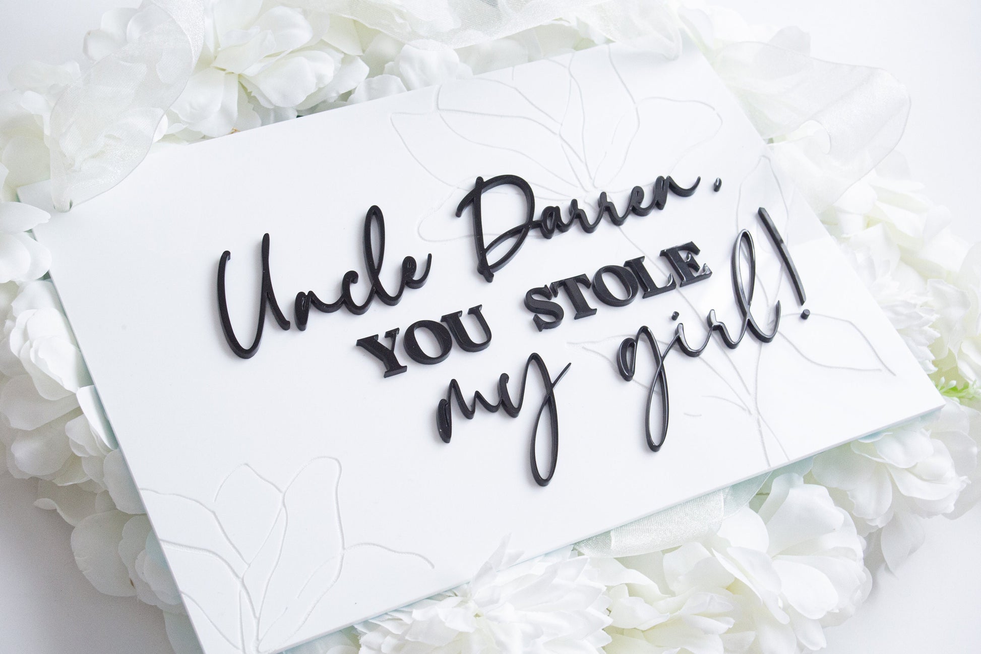 Personalised Here Comes Your Bride Wedding | Banner Sign | Page Boy Sign | Flower Girl Sign | Uncle, Daddy | Wedding Aisle Decor