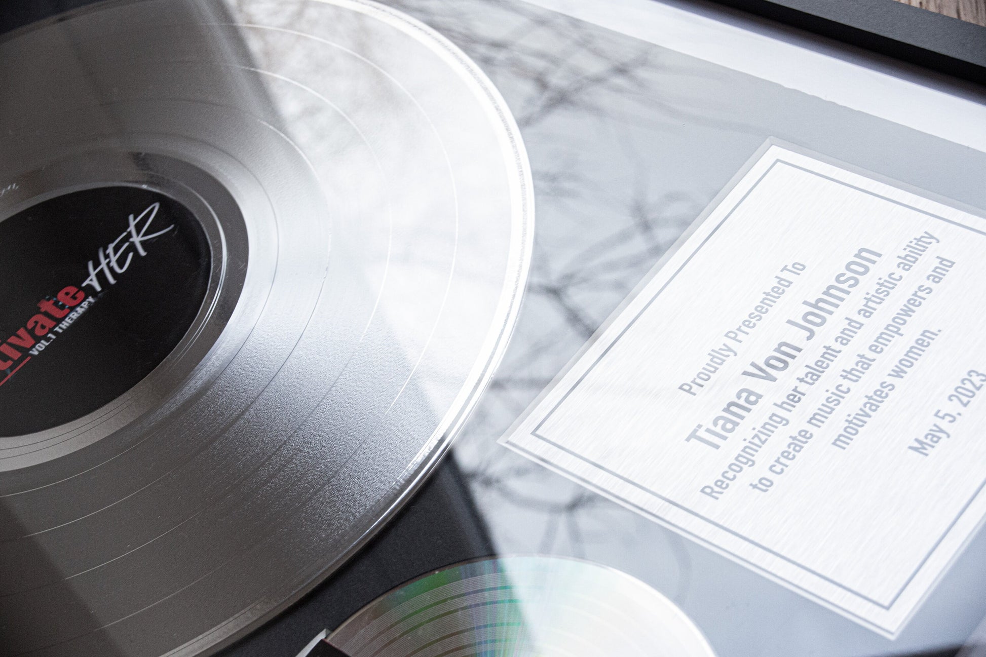 Gold Vinyl Record , 10 Year Anniversary Gift for Husband , Custom Vinyl Record , Custom Plaque for Music Lovers , Vinyl Record for Memorial