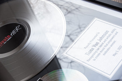 Gold Vinyl Record , 10 Year Anniversary Gift for Husband , Custom Vinyl Record , Custom Plaque for Music Lovers , Vinyl Record for Memorial