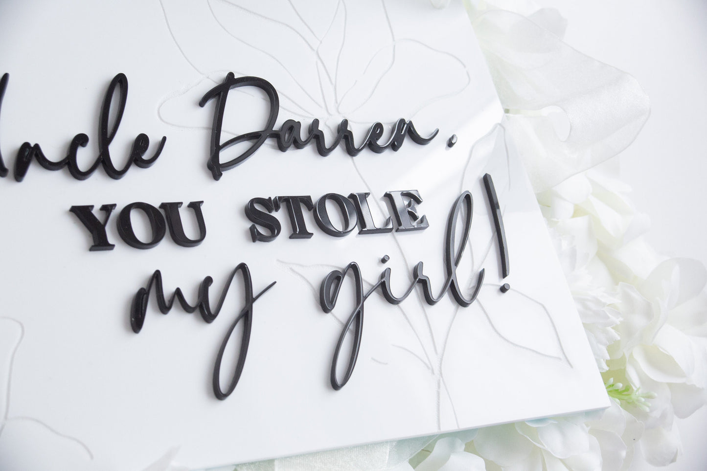 Personalised Here Comes Your Bride Wedding | Banner Sign | Page Boy Sign | Flower Girl Sign | Uncle, Daddy | Wedding Aisle Decor