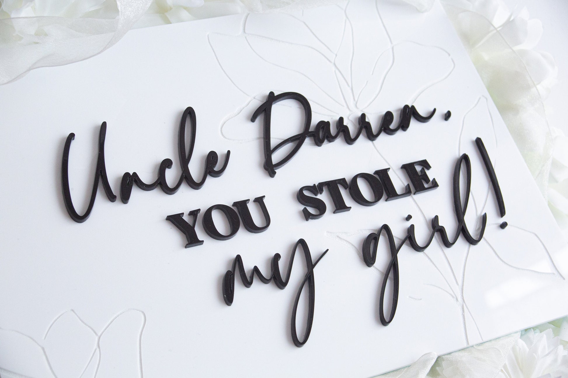 Personalised Here Comes Your Bride Wedding | Banner Sign | Page Boy Sign | Flower Girl Sign | Uncle, Daddy | Wedding Aisle Decor
