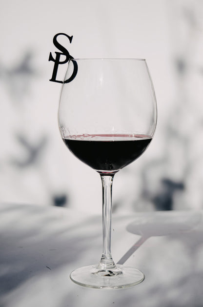 Initials Wedding Glass Tag | Glass Markers | Drink Topper | Birthday Decor | Drink Charm | Bachelorette Party | Drink Tag | Hen Do |