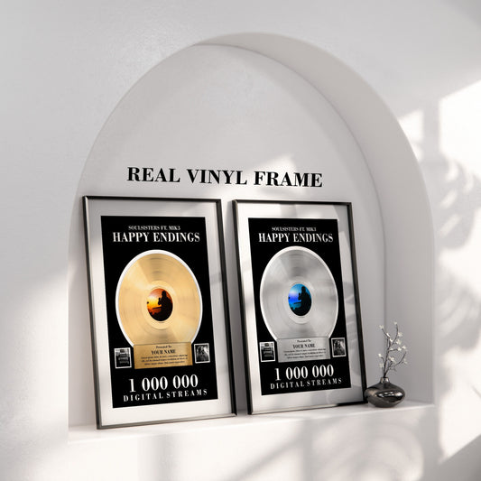 Platinum Vinyl Frame | Music Wall Art Song Lyrics Print Music | Personalized Gift For Him  Music Lover Gift For Men Birthday Gift For Dad